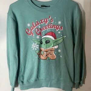 Star Wars The Mandalorian Christmas Sweater Green Baby Yoda Unisex
